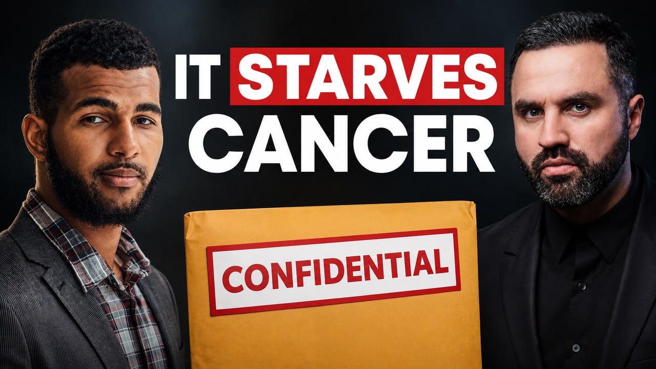 YouTube thumbnail design sample (winning version) for the video "Sleep Scientist: You're Ruining Your Sleep Before 9 AM" by an anonymized health podcast · 1.3m subs, designed by ClickTheory